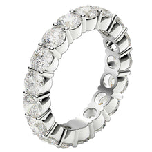 Load image into Gallery viewer, Round Cut Lab Grown Diamond Eternity Ring in 14k White Gold (3 cttw FG/VS2)
