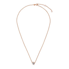 Load image into Gallery viewer, 14k Rose Gold 17 inch Necklace with Round White Topaz