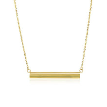 Load image into Gallery viewer, 14k Yellow Gold Chain Necklace with a Shiny Flat Bar