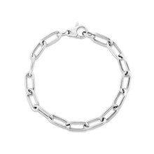 Load image into Gallery viewer, Sterling Silver Wide Paperclip Chain Bracelet