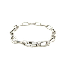 Load image into Gallery viewer, Sterling Silver Wide Paperclip Chain Bracelet