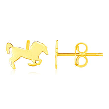 将图片加载到图库查看器,14K Yellow Gold Horse Earrings