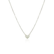 Load image into Gallery viewer, 14k White Gold Polished Mini Heart Necklace