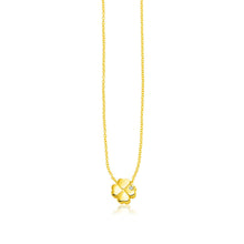 Load image into Gallery viewer, 14k Yellow Gold Polished Four Leaf Clover Necklace with Diamond