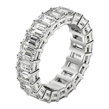Load image into Gallery viewer, Emerald Cut Lab Grown Diamond Eternity Ring in 14k White Gold (4 cttw FG/VS2)