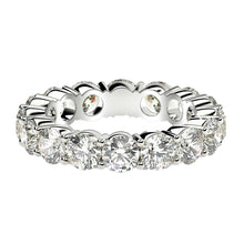 Load image into Gallery viewer, Round Cut Lab Grown Diamond Eternity Ring in 14k White Gold (4 cttw FG/VS2)