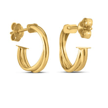将图片加载到图库查看器,14k Yellow Gold Crossover Hoops