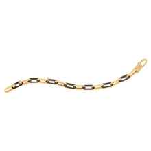 Load image into Gallery viewer, 14k Yellow Gold Black Onyx Paperclip Gem Link Bracelet (7.00 mm)