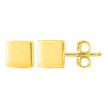 Load image into Gallery viewer, 14k Yellow Gold Polished Cube Post Earrings