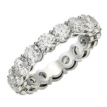 Load image into Gallery viewer, Round Cut Lab Grown Diamond Eternity Ring in 14k White Gold (3 cttw FG/VS2)