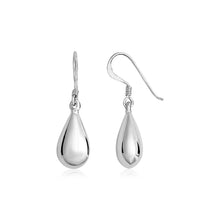 Load image into Gallery viewer, Sterling Silver Polished Puffed Teardrop Dangle Earrings