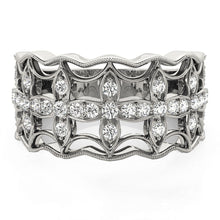 Load image into Gallery viewer, Diamond Studded Four Leaf Clover Motif Ring in 14k White Gold (1/4 cttw)