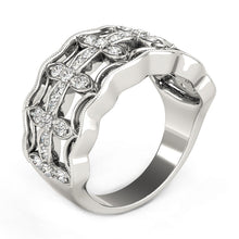 Load image into Gallery viewer, Diamond Studded Four Leaf Clover Motif Ring in 14k White Gold (1/4 cttw)