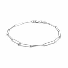 Load image into Gallery viewer, 14k White Gold Wire Paperclip Bracelet (2.7mm)