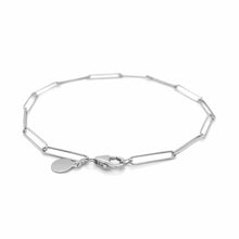 Load image into Gallery viewer, 14k White Gold Wire Paperclip Bracelet (2.7mm)