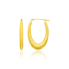 Load image into Gallery viewer, 14k Yellow Gold Hoop Earrings in a Graduated Texture Style