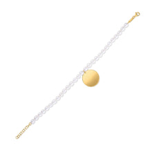 Load image into Gallery viewer, 14k Yellow Gold Pearl Tag Charm Bracelet
