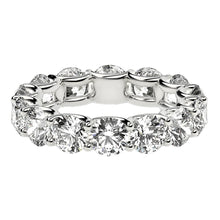 Load image into Gallery viewer, Round Cut Lab Grown Diamond Eternity Ring in 14k White Gold (6 cttw FG/VS2)