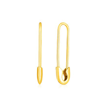 Load image into Gallery viewer, 14k Yellow Gold Safety Pin Earrings