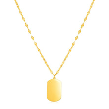 将图片加载到图库查看器,14K Yellow Gold Dog Tag Necklace