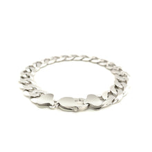 Load image into Gallery viewer, Rhodium Plated 11.6mm Sterling Silver Curb Style Bracelet