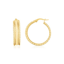 Load image into Gallery viewer, 14K Yellow Gold Triple Row Hoop Earrings