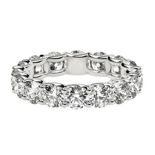 Load image into Gallery viewer, Round Cut Lab Grown Diamond Eternity Ring in 14k White Gold (4 cttw FG/VS2)