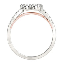 Load image into Gallery viewer, Two Stone Diamond Ring with Curved Band in 14k White And Rose Gold (5/8 cttw)