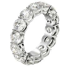 Load image into Gallery viewer, Round Cut Lab Grown Diamond Eternity Ring in 14k White Gold (6 cttw FG/VS2)