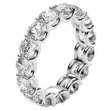 Load image into Gallery viewer, Round Cut Lab Grown Diamond Eternity Ring in 14k White Gold (5 cttw FG/VS2)