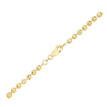 Load image into Gallery viewer, Moon Cut Bead Chain Bracelet in 14k Yellow Gold (3.00 mm)