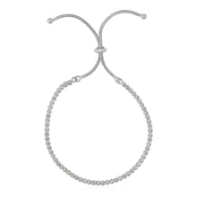 将图片加载到图库查看器,Adjustable Tennis Style Bracelet with Cubic Zirconia in Sterling Silver