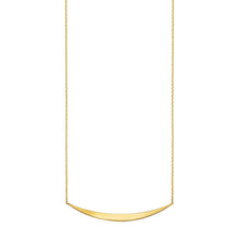 Load image into Gallery viewer, 14k Yellow Gold Necklace with Polished Curved Bar Pendant