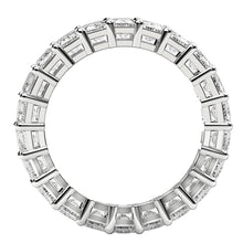 Load image into Gallery viewer, Emerald Cut Lab Grown Diamond Eternity Ring in 14k White Gold (6 cttw FG/VS2)