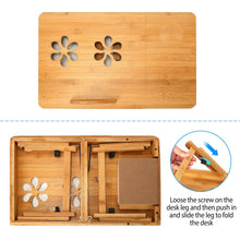 将图片加载到图库查看器,Bamboo Laptop Desk Adjustable Stand and Riser Foldable