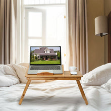将图片加载到图库查看器,Bamboo Laptop Desk Adjustable Stand and Riser Foldable