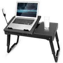 Load image into Gallery viewer, Folding Laptop Table with Cooling Fan — Adjustable, Foldable, Anti‑Slip Stand (Universal)