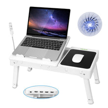 Load image into Gallery viewer, Folding Laptop Table with Cooling Fan — Adjustable, Foldable, Anti‑Slip Stand (Universal)