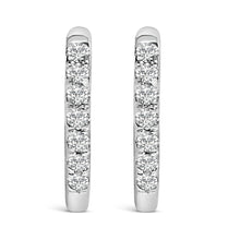 Load image into Gallery viewer, 10K Rose Gold 1/4 Cttw Diamond Double Sided Huggie Hoop Earrings