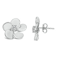 Load image into Gallery viewer, 10K White Gold 1/3 Cttw Lab Grown Diamond Flower Petal Stud Earrings
