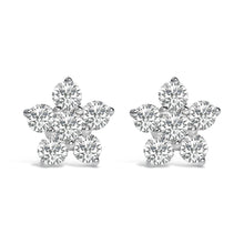 Load image into Gallery viewer, 10K White Gold 1/2 Cttw Lab Grown Diamond Star Stud Earrings