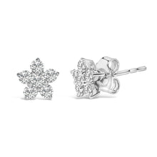 Load image into Gallery viewer, 10K White Gold 1/2 Cttw Lab Grown Diamond Star Stud Earrings