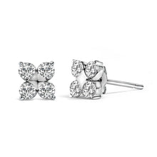 Load image into Gallery viewer, 10K White Gold 1/2 Cttw Lab Grown Diamond Snowflake Stud Earrings