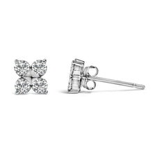 Load image into Gallery viewer, 10K White Gold 1/2 Cttw Lab Grown Diamond Snowflake Stud Earrings