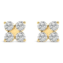 Load image into Gallery viewer, 10K White Gold 1/2 Cttw Lab Grown Diamond Snowflake Stud Earrings