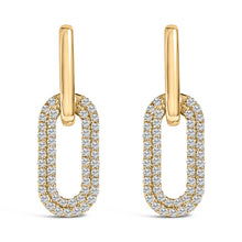 Load image into Gallery viewer, 10K White Gold 1/2 Cttw Lab Grown Diamond Dangling Paperclip Drop Earrings