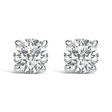 Load image into Gallery viewer, 14K White Gold 1/2 Cttw Lab Grown Diamond Solitaire Stud Earrings