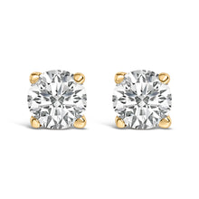 Load image into Gallery viewer, 14K White Gold 1/2 Cttw Lab Grown Diamond Solitaire Stud Earrings