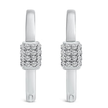 Load image into Gallery viewer, 10K White Gold 3/8 Cttw Lab Grown Diamond Heart Shaped Huggie Hoop Earrings