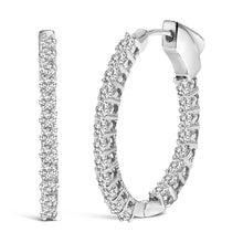 Load image into Gallery viewer, 14K White Gold 1.0 Cttw Oval Lab Grown Diamond Hoop Earrings